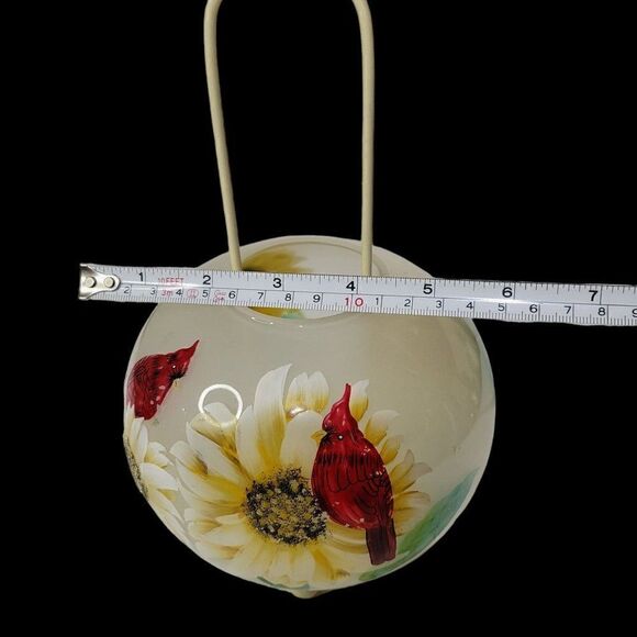 Vintage Round Glass Handpainted Candle Holder Lantern - Picture 11 of 12